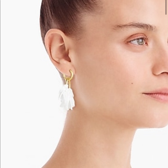 J CREW NWT Conga Fabric Drop Earring Gold Yellow Vacay Tropical - Picture 2 of 3